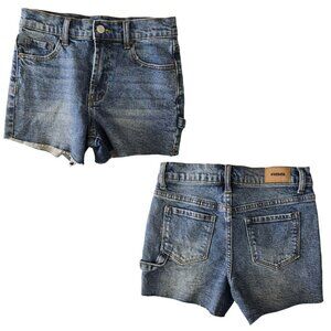 RSQ Girls Denim Carpenter Jean Shorts Dark Wash Size 10